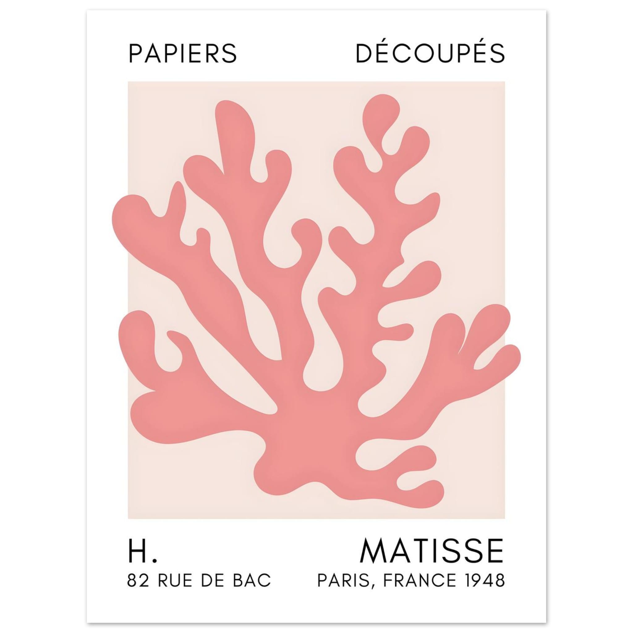 Artfulprints Poster Matisse – Saltflower shapes taupe - 30x40 cm - Tau