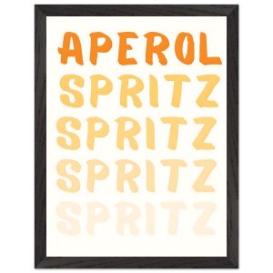 Artfulprints Poster met Lijst Aperol Spritz – Written – 30×40 cm – Ora