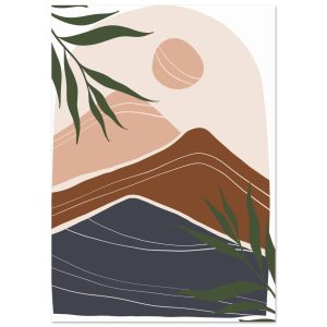 Artfulprints Poster Boho – Mountain sun – A4 21×29.7 cm – Bruin Artfulprints Poster Boho – Mountain sun – A4 21×29.7 cm – Bruin