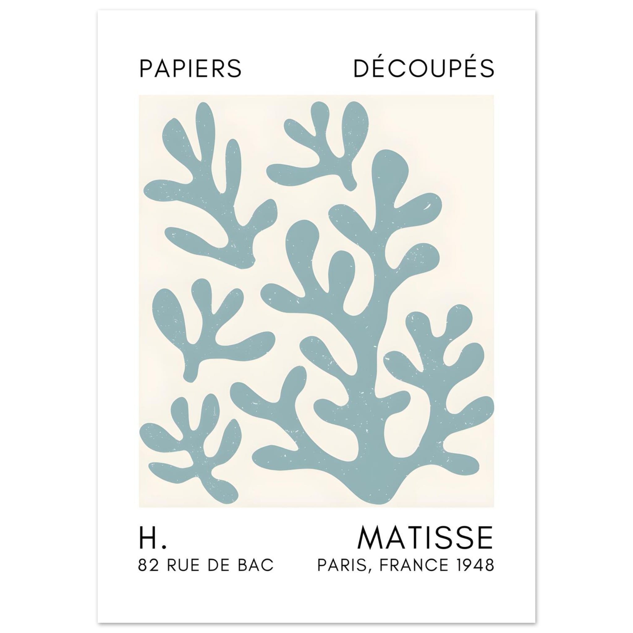 Artfulprints Poster Matisse – Coral shadows turquoise - 50x70 cm - Tur