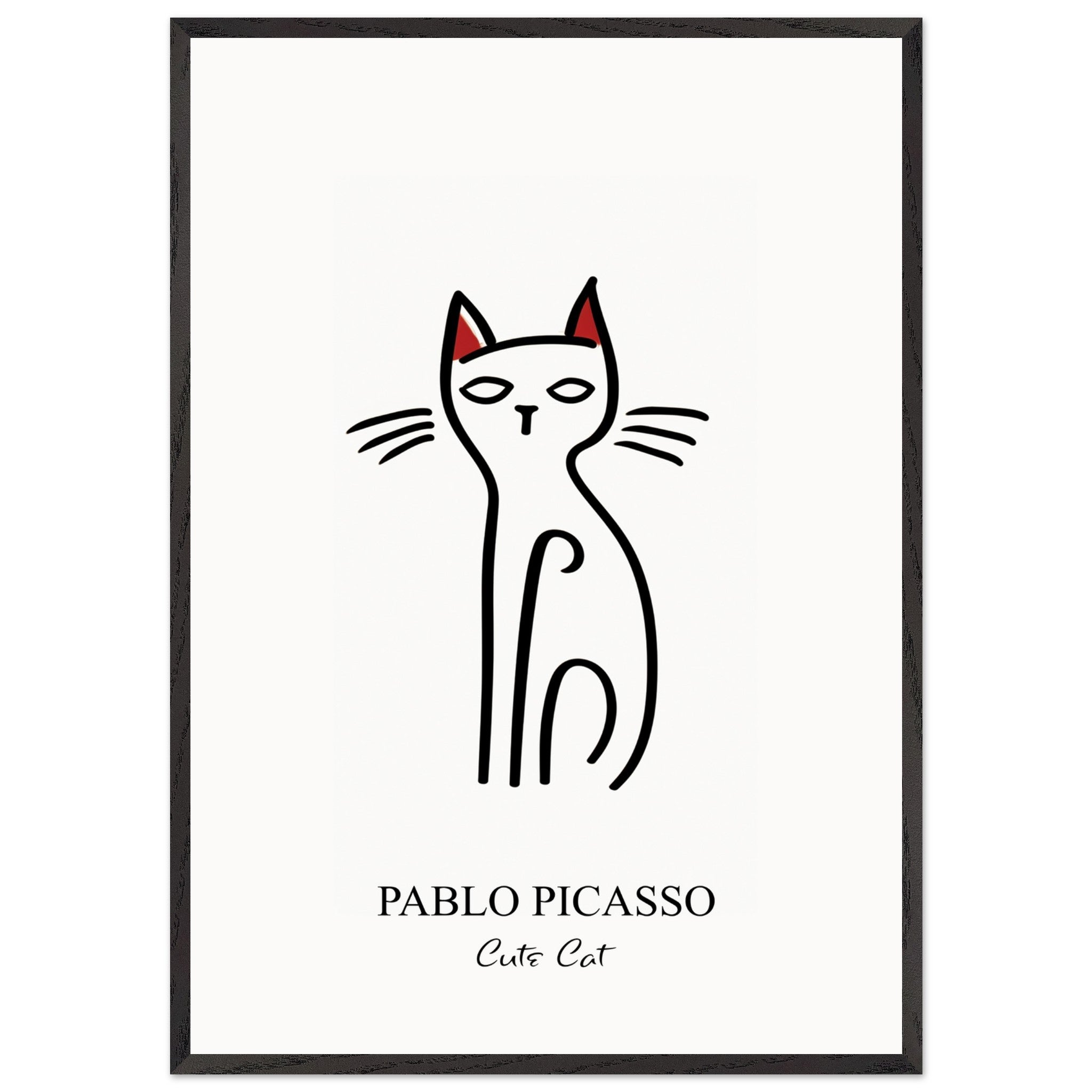 Artfulprints Poster met Lijst Pablo Picasso - Cute cat - 70x100 cm - Z