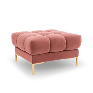 Cosmopolitan Design Poef Bali flueel, roze – 60x60x41cm Cosmopolitan Design Poef Bali flueel, roze – 60x60x41cm