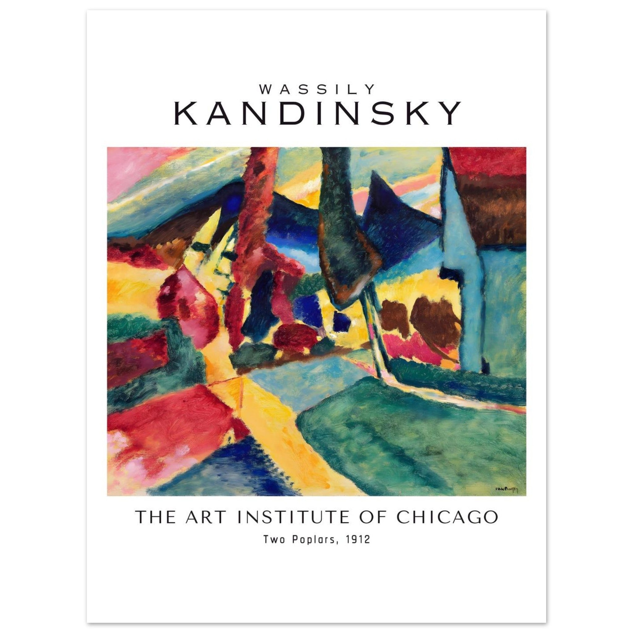 Artfulprints Wassily Kandinsky - Two poplars poster 30x40 cm