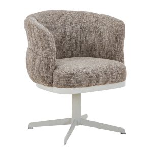 DÉJA Living Eetkamerstoel Maribel – Taupe/Beige – Draaibaar – Set van