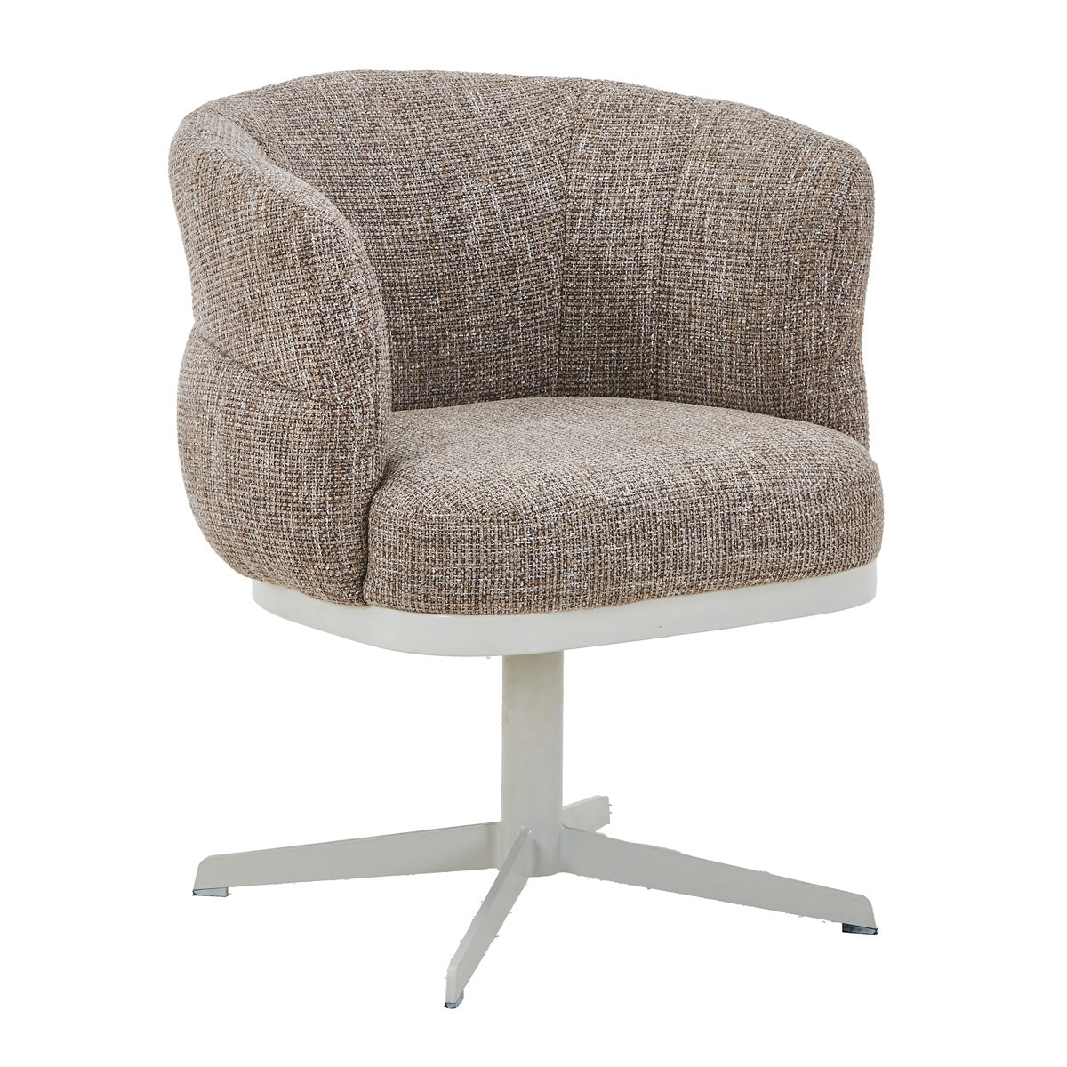 DÉJA Living Eetkamerstoel Maribel - Taupe/Beige - Draaibaar - Set van