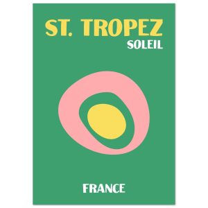 Artfulprints Poster Frankrijk – St. Tropez – A4 21×29.7 cm – Groen Artfulprints Poster Frankrijk – St. Tropez – A4 21×29.7 cm – Groen