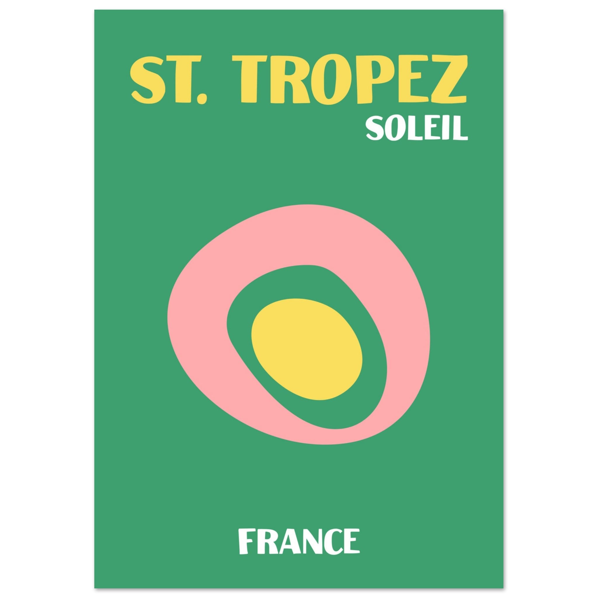 Artfulprints Poster Frankrijk - St. Tropez - A4 21x29.7 cm - Groen