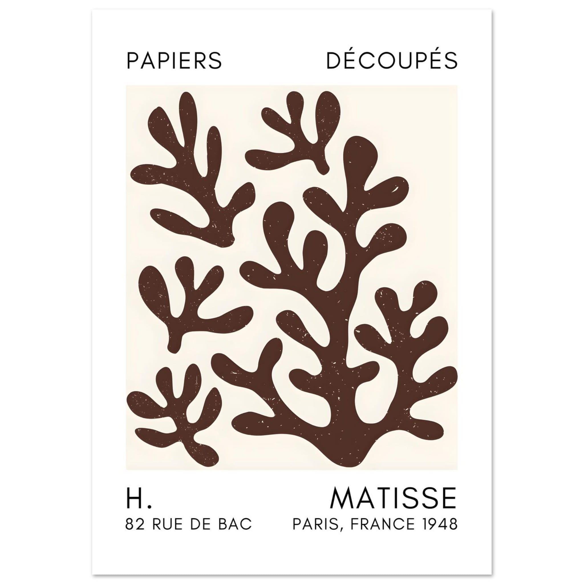 Artfulprints Poster Matisse – Coral shadows brown - A4 21x29.7 cm - Br