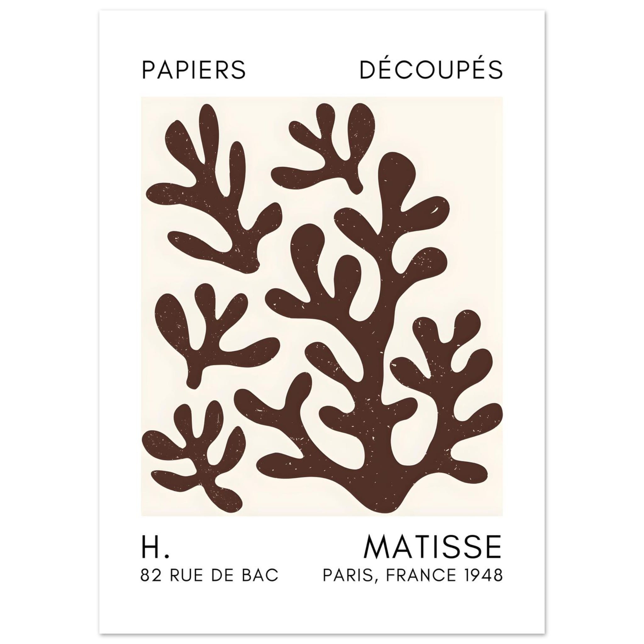 Artfulprints Poster Matisse – Coral shadows brown - 50x70 cm - Bruin
