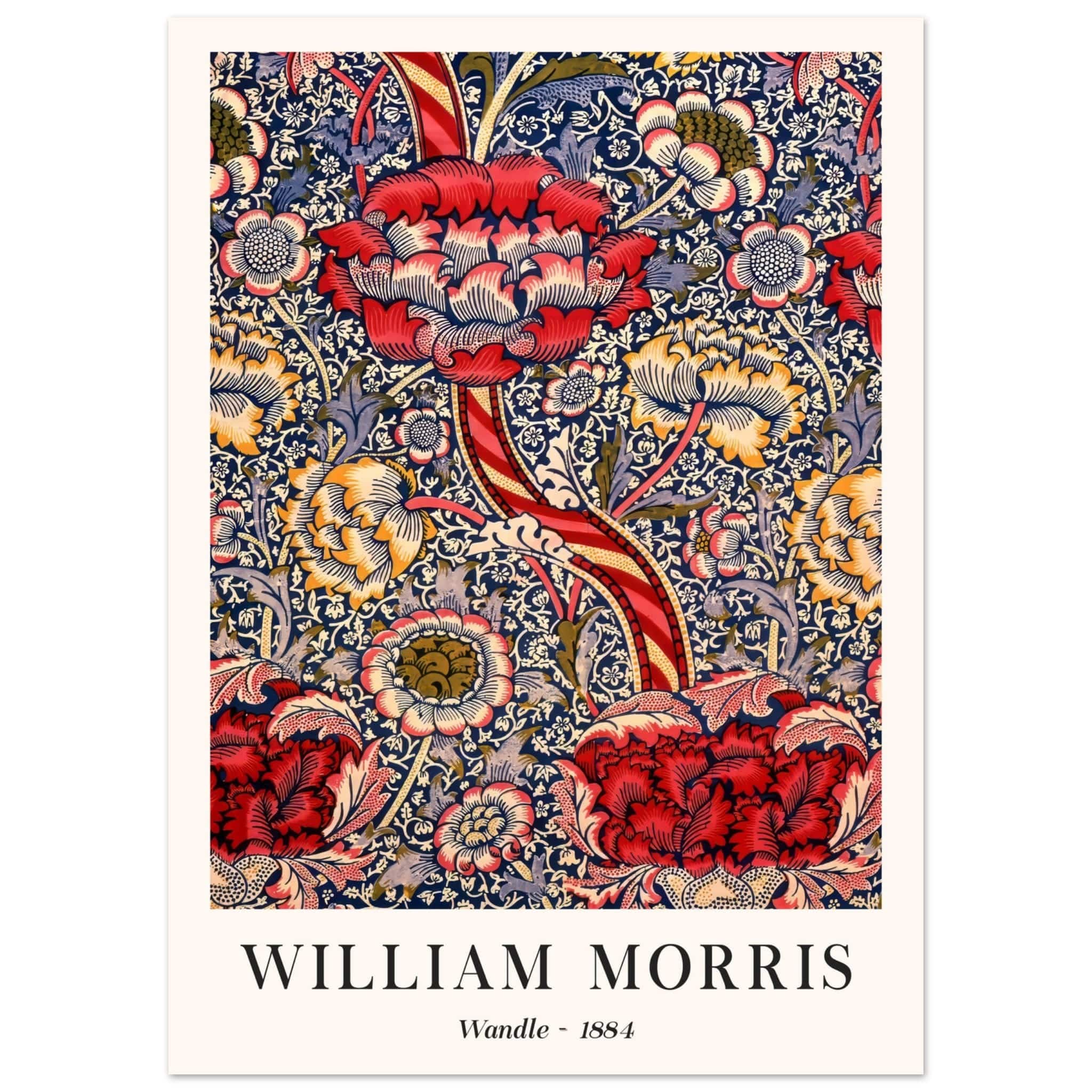 Artfulprints Poster William Morris - Wandle - 50x70 cm - Rood