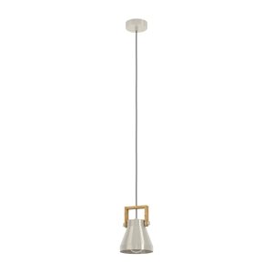 EGLO hanglamp Cawton – e27 – ø 16 cm – grijs/bruin – hout EGLO hanglamp Cawton – e27 – ø 16 cm – grijs/bruin – hout