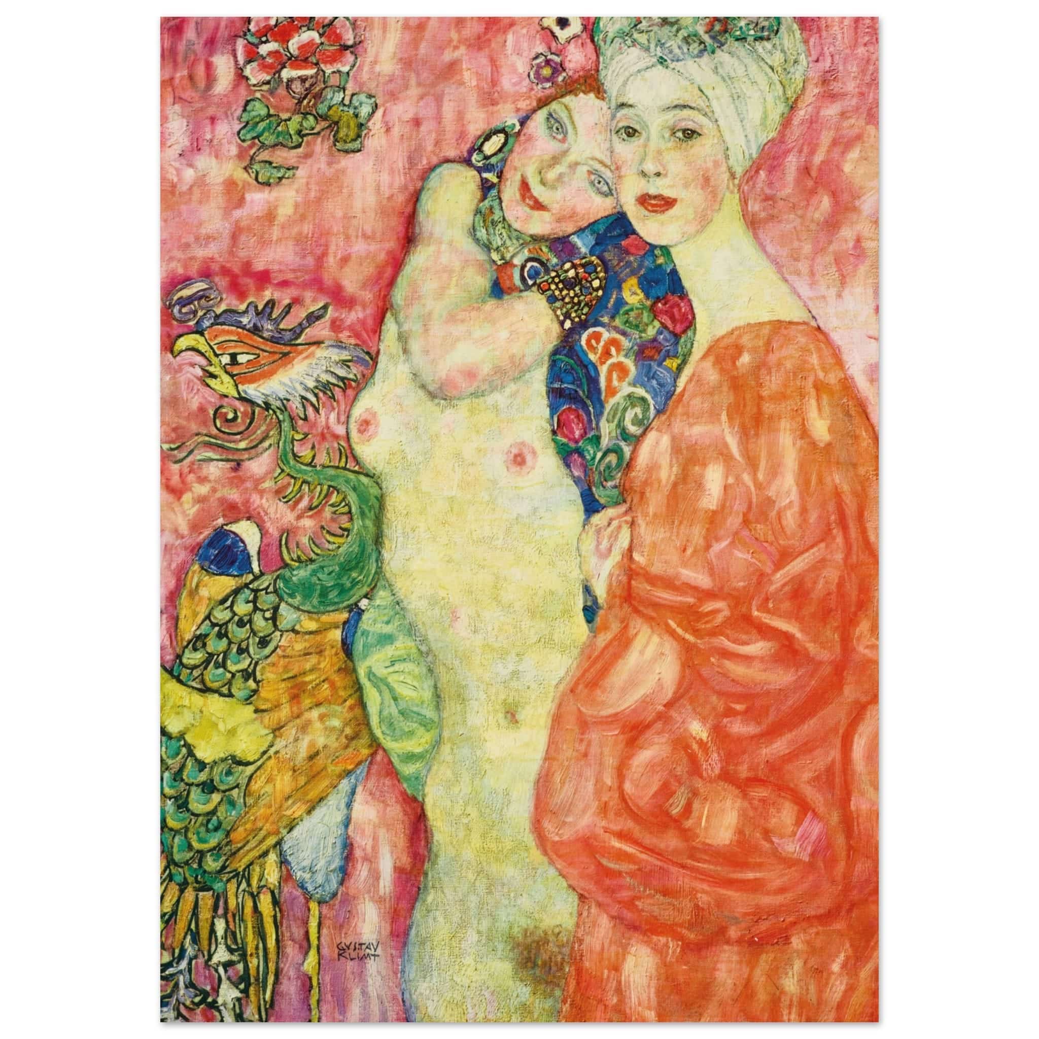 Artfulprints Poster Gustav Klimt - The women friends - 50x70 cm - Roze