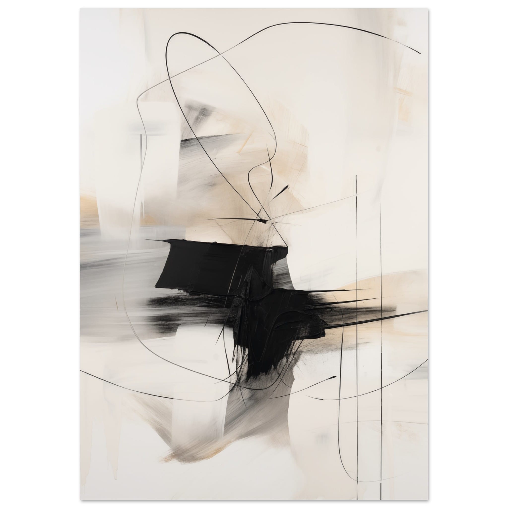 Artfulprints Abstract - Chique brush 9 poster A4 21x29.7 cm