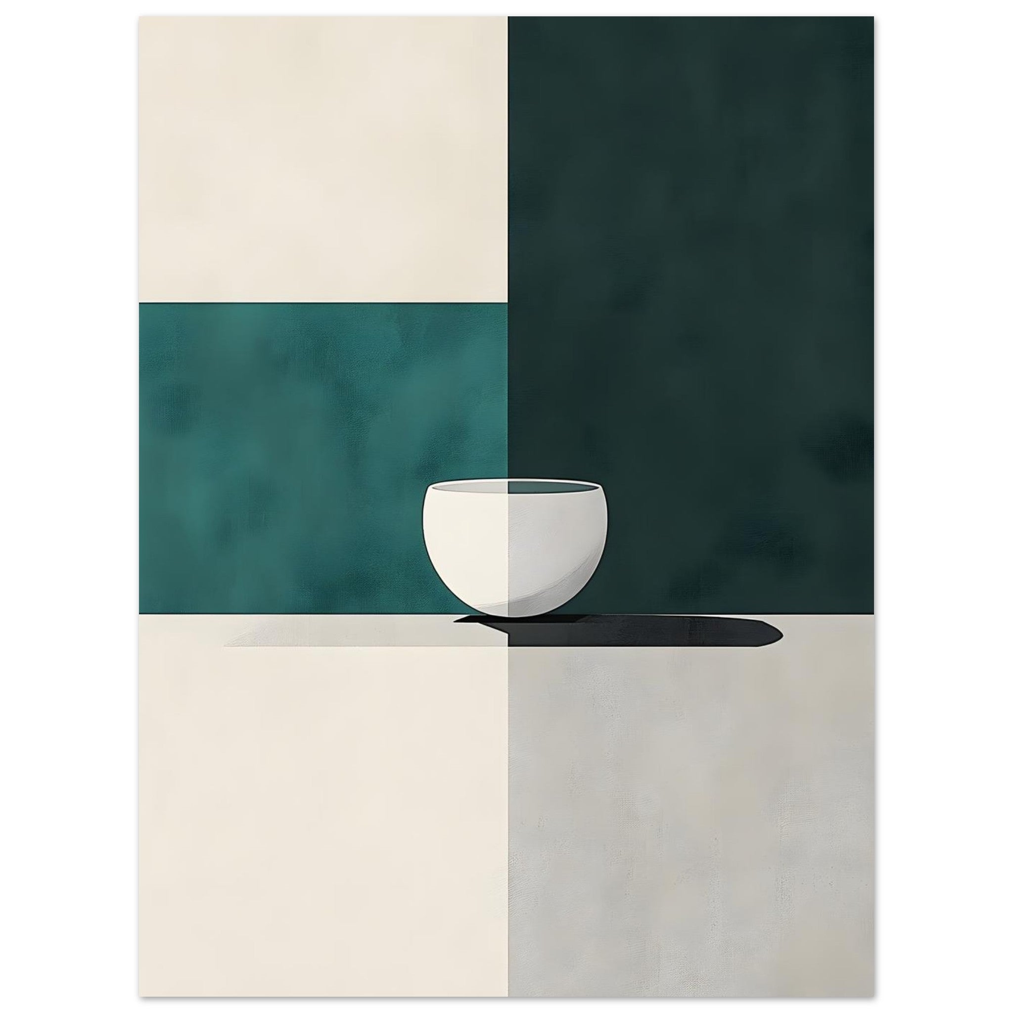 Artfulprints Poster Boho – Cup and shape - 30x40 cm - Zwart / Wit