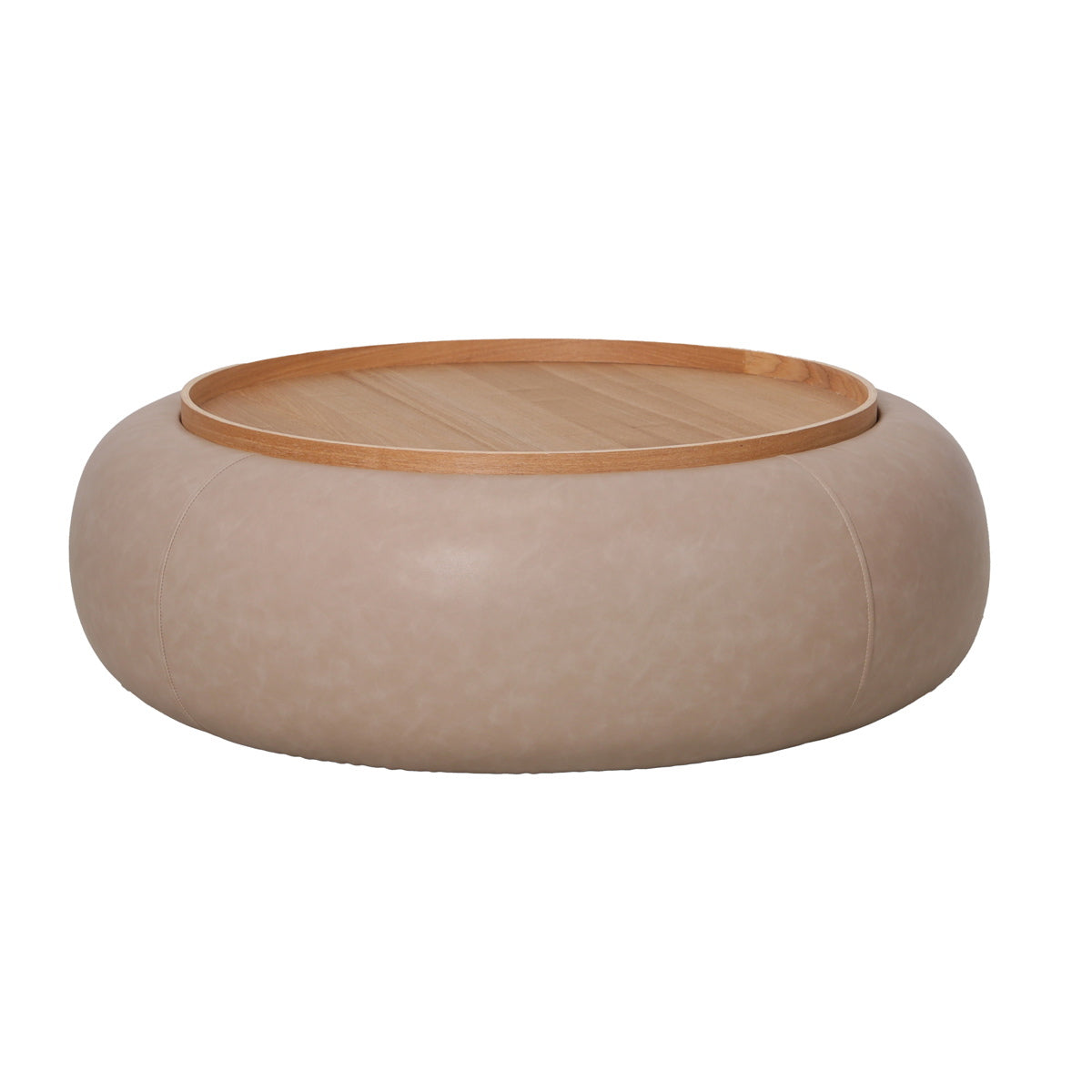DÉJA Living Salontafel Draby - Taupe/Naturel - Met Opbergruimte - Ø102