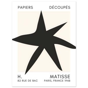 Artfulprints Poster Matisse – Star of the sea black – 30×40 cm – Zwart Artfulprints Poster Matisse – Star of the sea black – 30×40 cm – Zwart