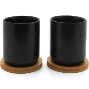 Bredemeijer – Theemok Umea 200ml zwart +onderzetter s/2