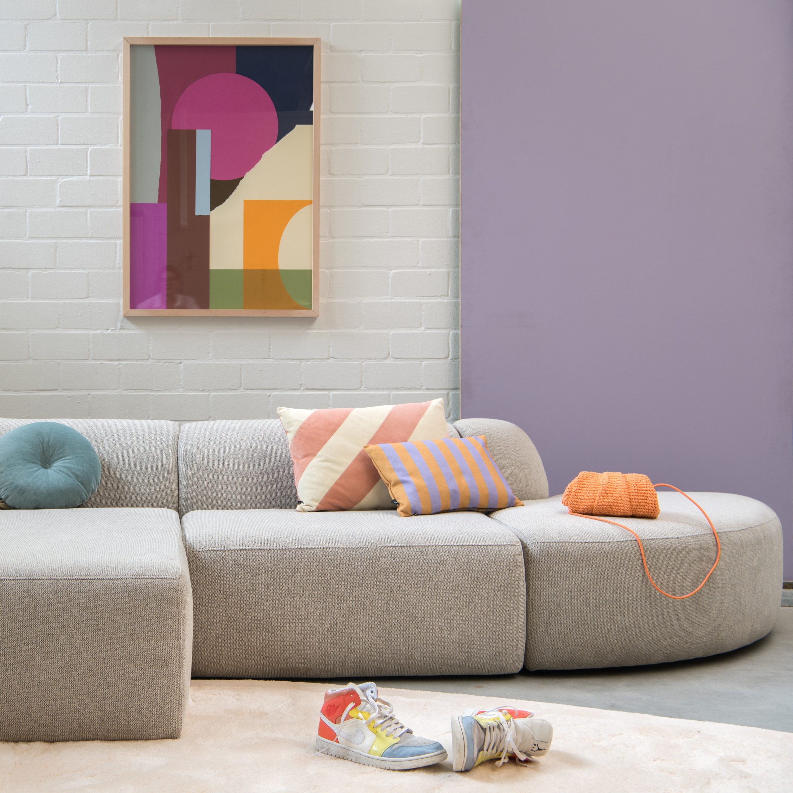 4x6 sofa - modulaire hoekbank links - model X6 - beige melange - 315cm