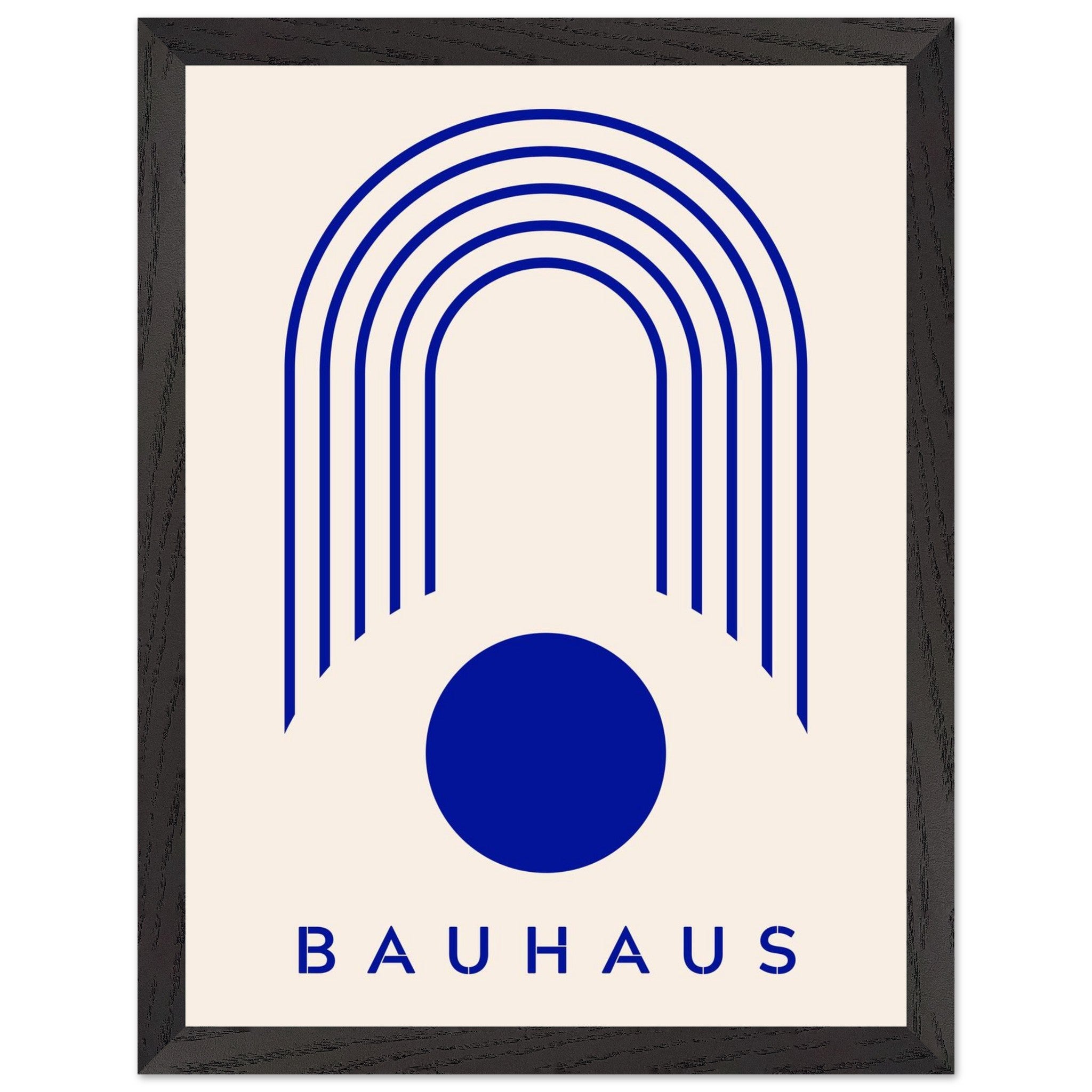 Artfulprints Poster met Lijst Bauhaus - Blue arches - 30x40 cm - Blauw
