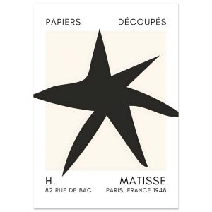 Artfulprints Poster Matisse – Star of the sea black – A4 21×29.7 cm – Artfulprints Poster Matisse – Star of the sea black – A4 21×29.7 cm –