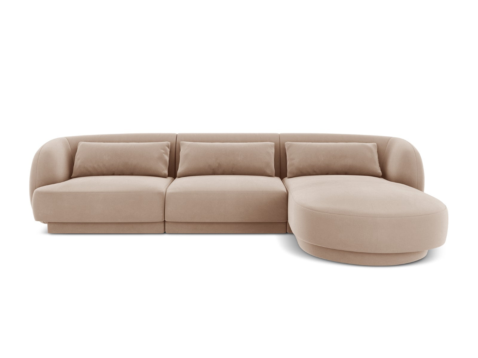 Cosmopolitan Design rechter hoekbank Tulum 4-zits, flueel, beige - 156