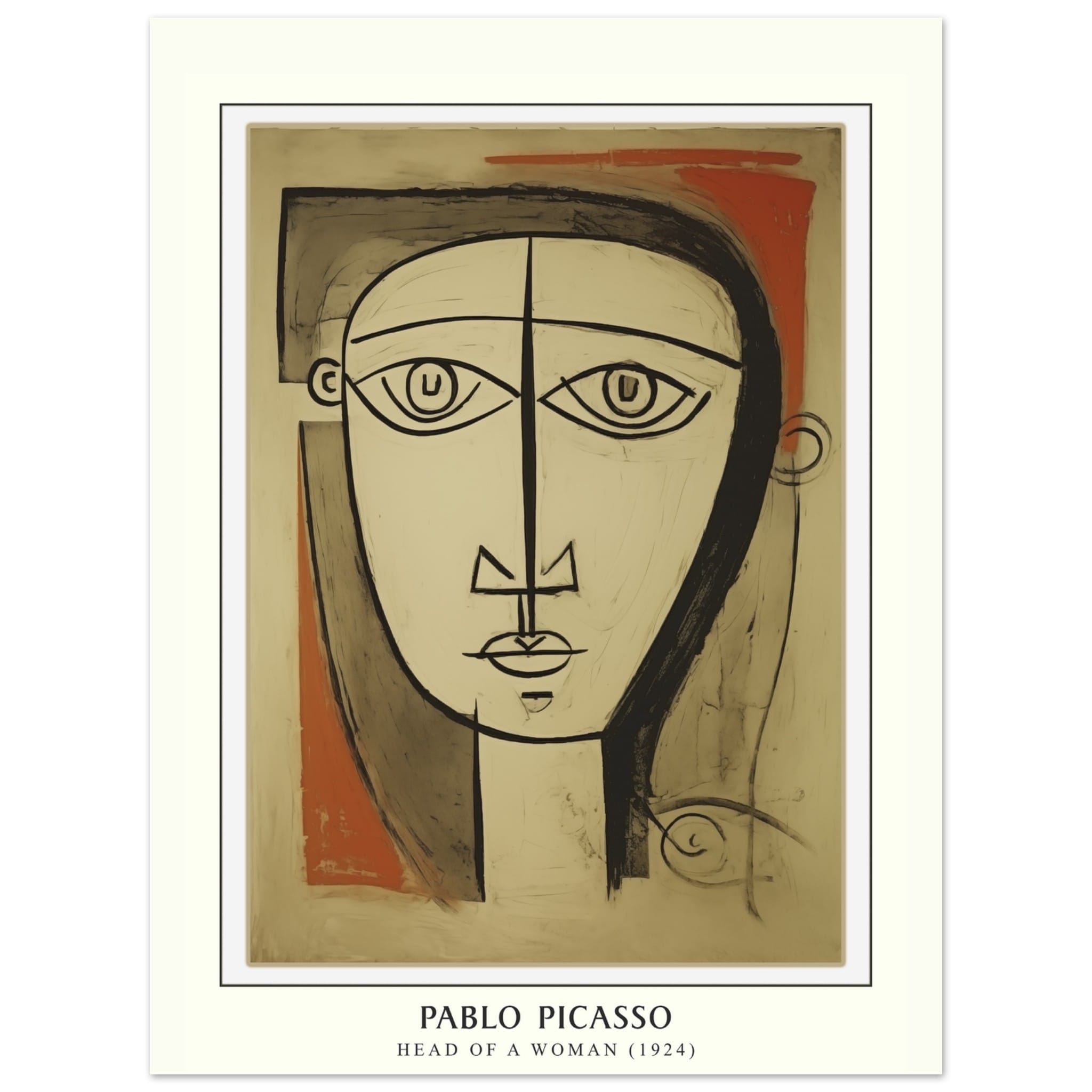 Artfulprints Poster Pablo Picasso - Head of a woman - 30x40 cm - Bruin
