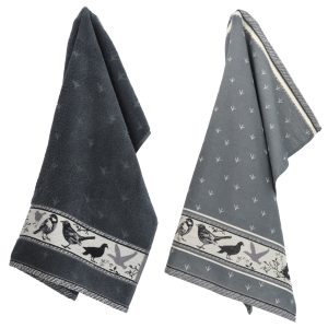Luxe Keukendoek en Theedoek Vogel Antraciet – Bunzlau Castle – 100% bi Luxe Keukendoek en Theedoek Vogel Antraciet – Bunzlau Castle – 100% bi