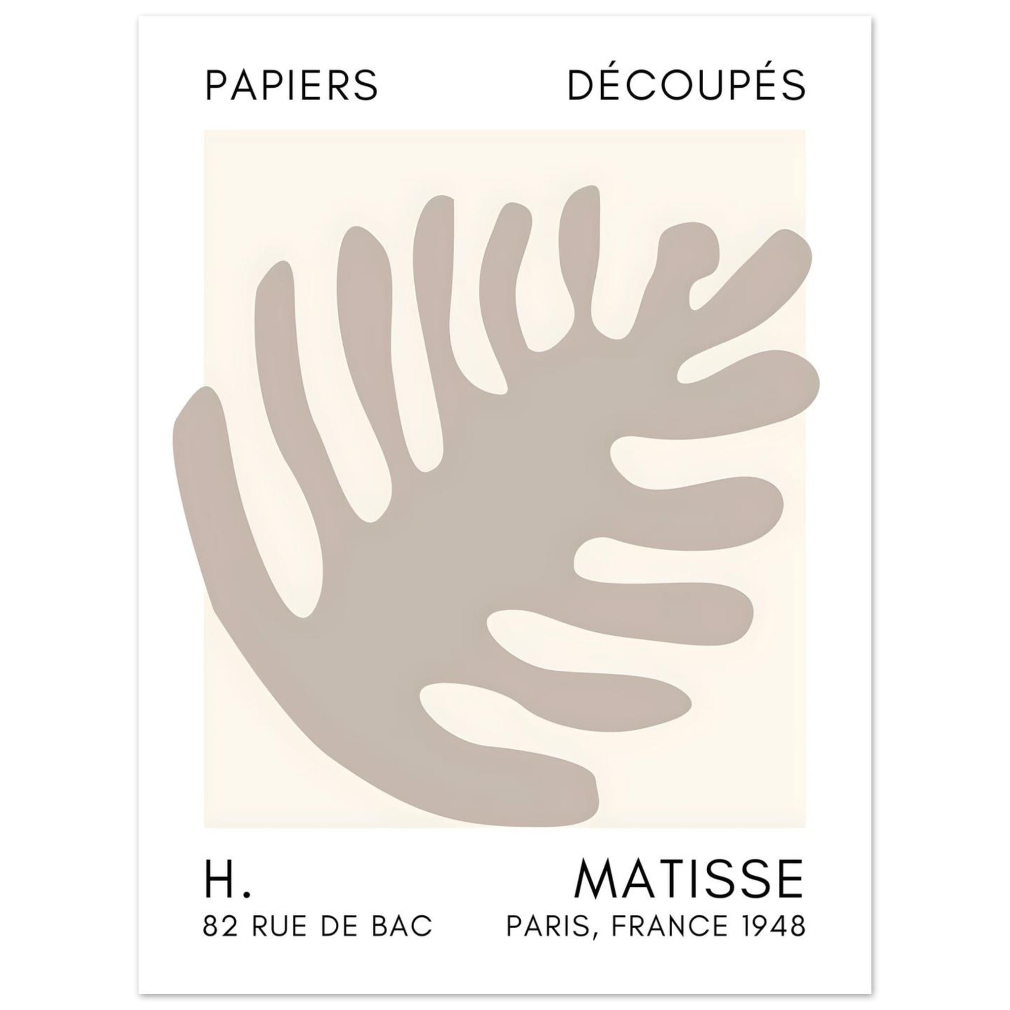 Artfulprints Poster Matisse – Coral bloom grey - 30x40 cm - Grijs
