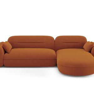 Cosmopolitan Design Modulaire hoekbank rechts Sydney 4-zits, flueel, t Cosmopolitan Design Modulaire hoekbank rechts Sydney 4-zits, flueel, t
