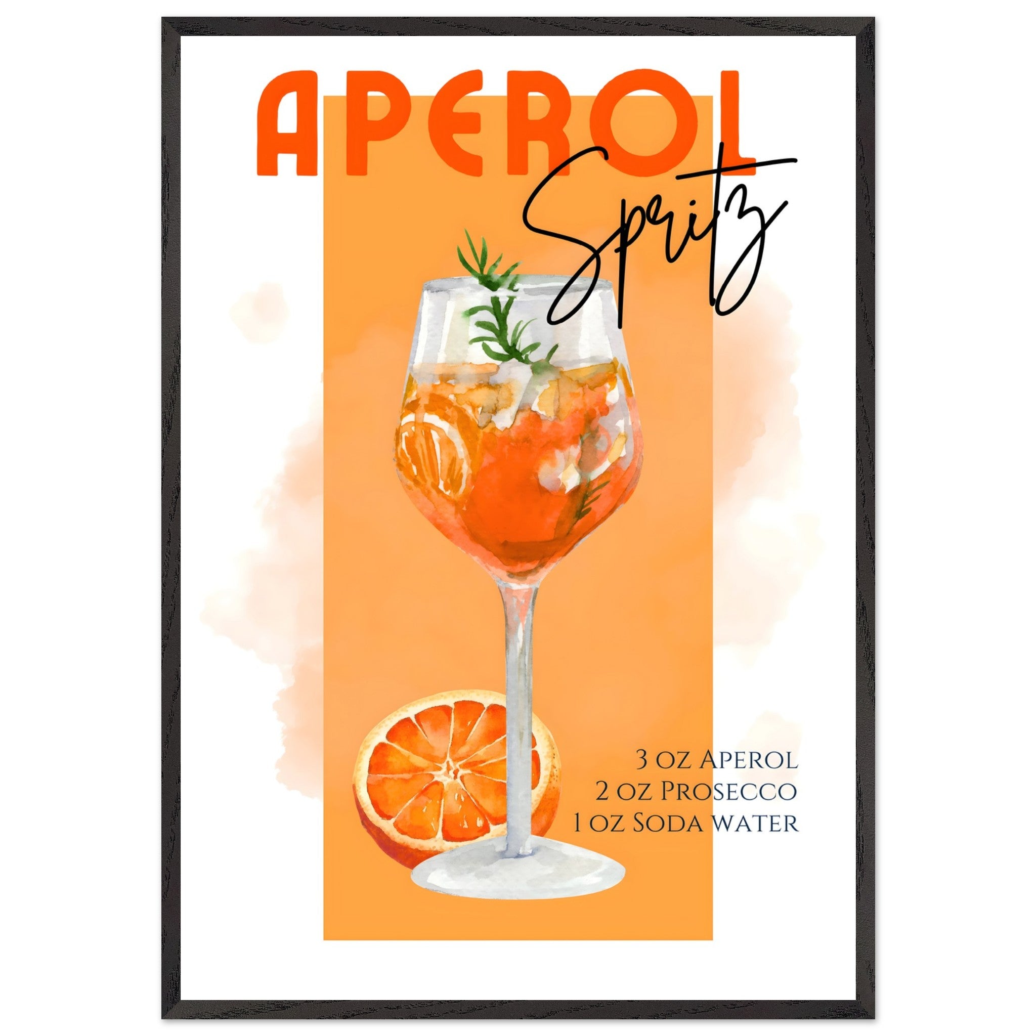 Artfulprints Poster met Lijst Aperol Spritz - Orange - 70x100 cm - Ora
