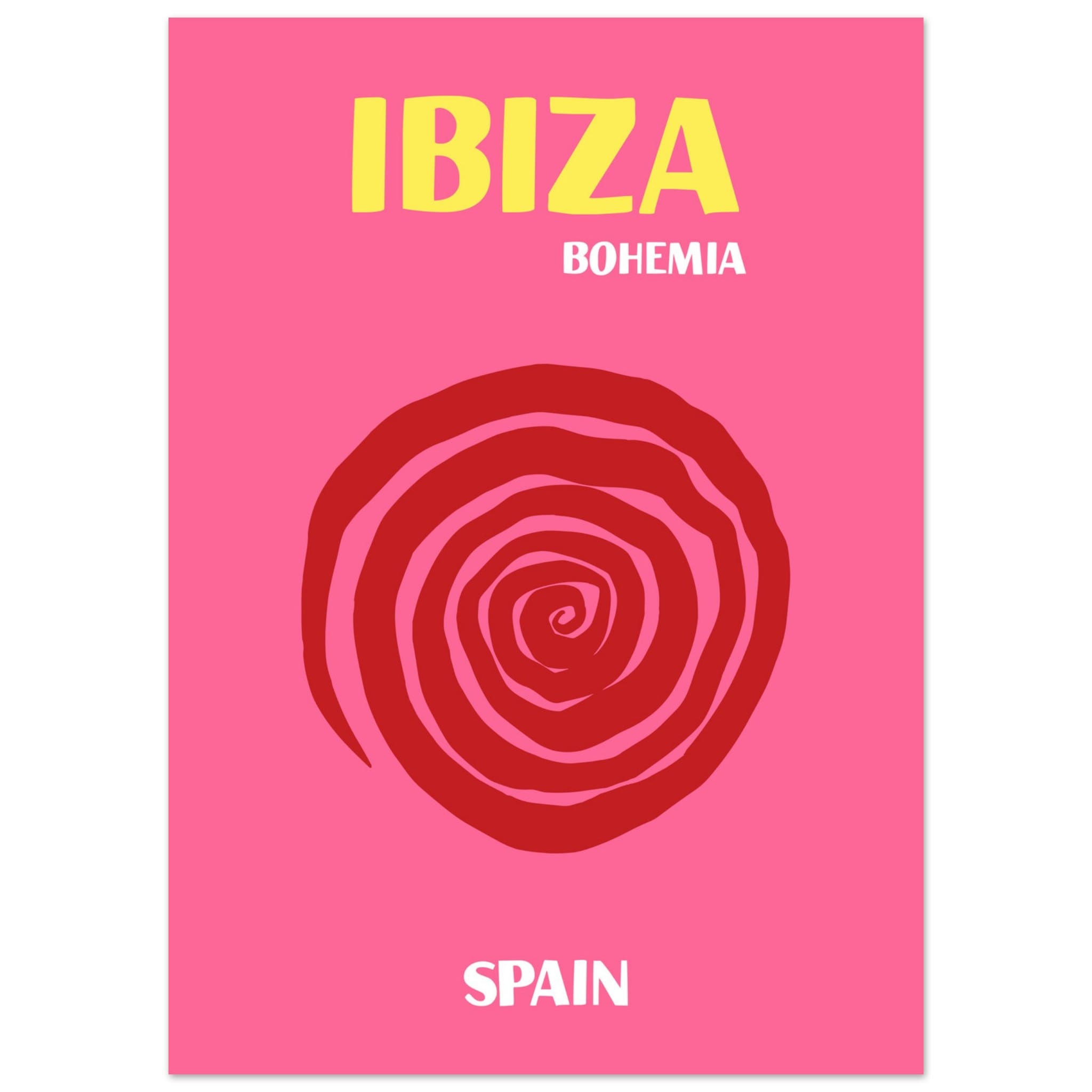 Artfulprints Poster Spanje - Ibiza - 50x70 cm - Roze
