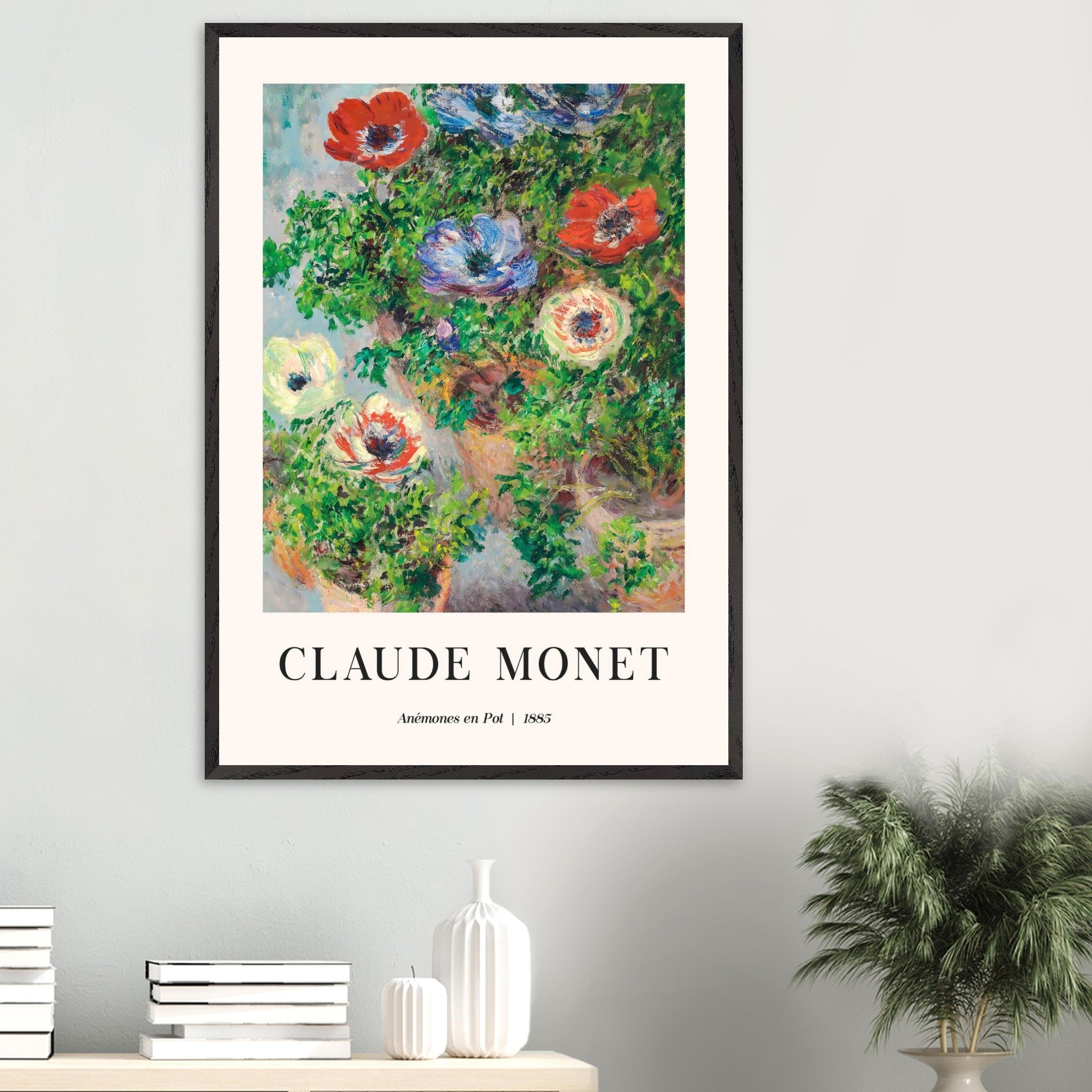 Artfulprints Poster Claude Monet - Anémones en pot - 70x100 cm - Groen