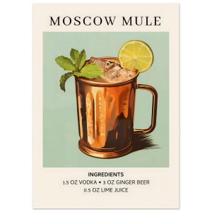 Artfulprints Poster Moscow Mule cocktail II – Ingrediënten – 50×70 cm Artfulprints Poster Moscow Mule cocktail II – Ingrediënten – 50×70 cm