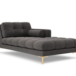 Cosmopolitan Design rechter chaise longue Bali flueel, donkergrijs – 1 Cosmopolitan Design rechter chaise longue Bali flueel, donkergrijs – 1