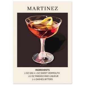 Artfulprints Poster Martinez cocktail – Ingrediënten – 50×70 cm – Zwar Artfulprints Poster Martinez cocktail – Ingrediënten – 50×70 cm – Zwar