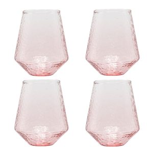 Brût Homeware | Waterglas Claude | Set van 4 | Wijnglas | 400ML | roze Brût Homeware | Waterglas Claude | Set van 4 | Wijnglas | 400ML | roze