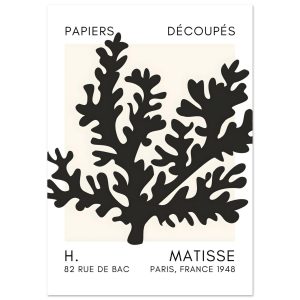 Artfulprints Poster Matisse – Aqua bloom black – A4 21×29.7 cm – Zwart Artfulprints Poster Matisse – Aqua bloom black – A4 21×29.7 cm – Zwart