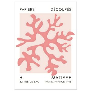 Artfulprints Poster Matisse – Dreamy coral flower taupe – A4 21×29.7 c Artfulprints Poster Matisse – Dreamy coral flower taupe – A4 21×29.7 c