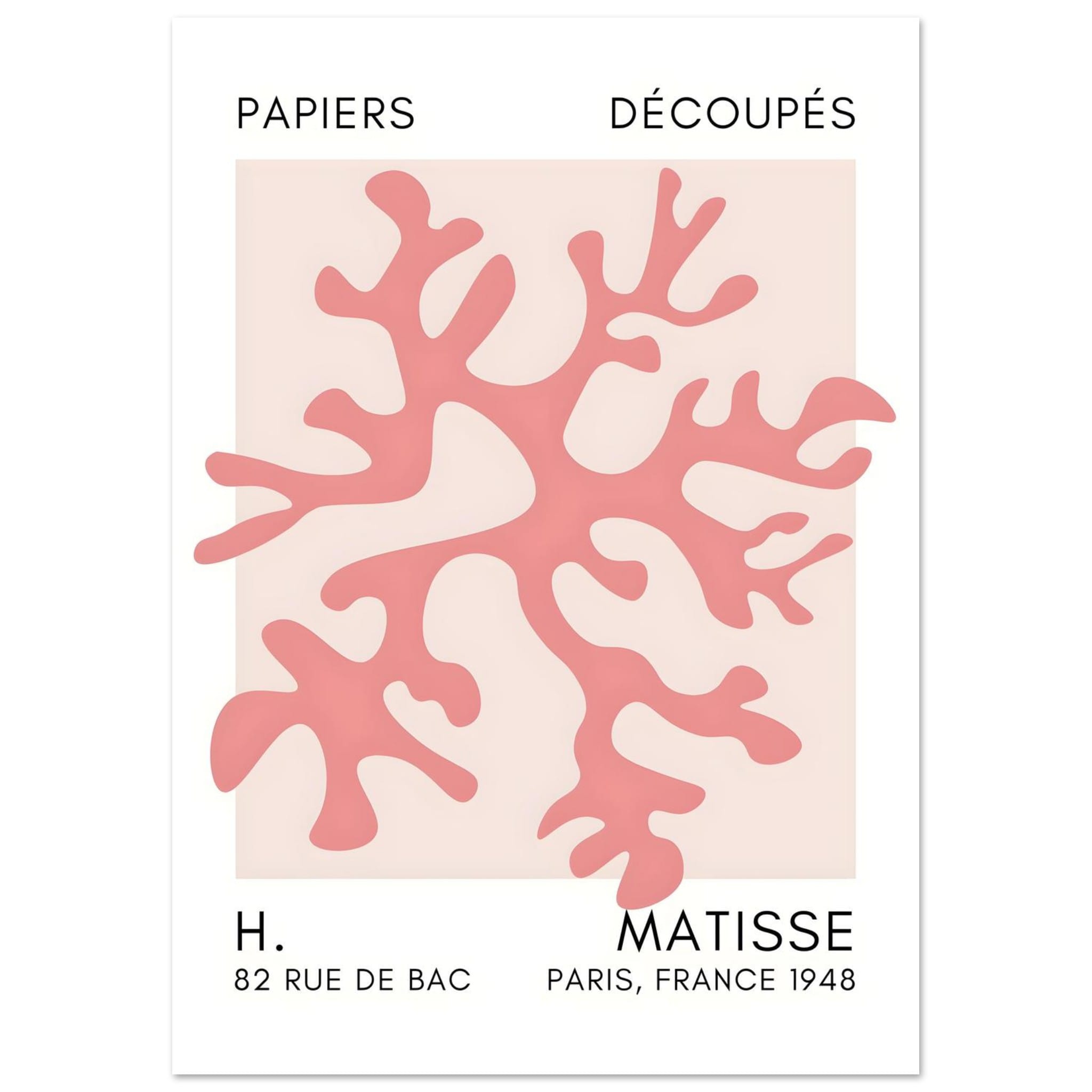 Artfulprints Poster Matisse – Dreamy coral flower taupe - A4 21x29.7 c