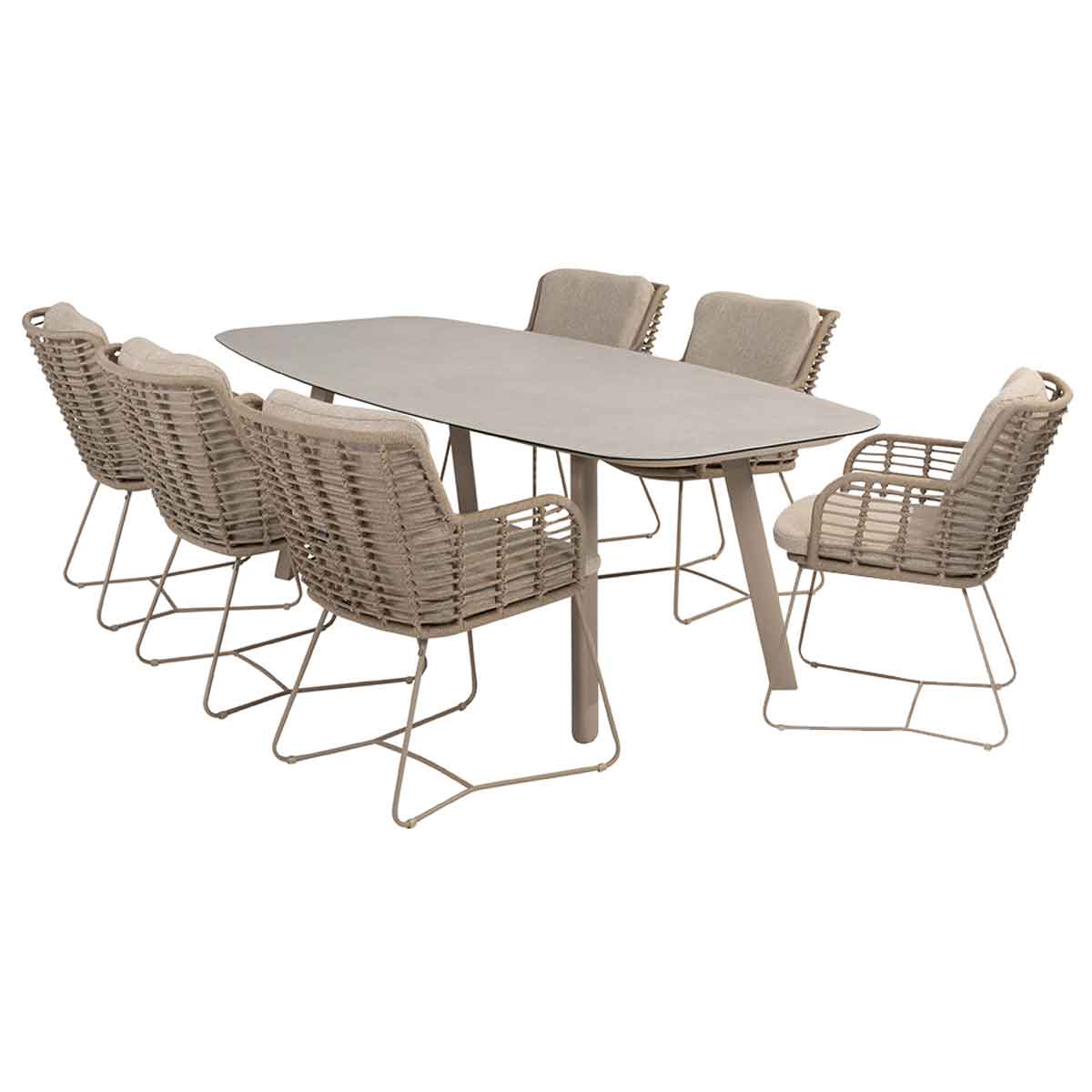4 Seasons tuinset Fabrice - tuintafel Manolo 240x103 cm 7-delig