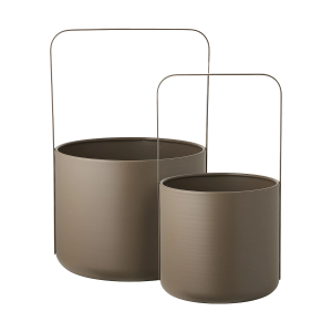 Artichok Tove Metalen Bloempotten Bruin – Set Van 2 Artichok Tove Metalen Bloempotten Bruin – Set Van 2