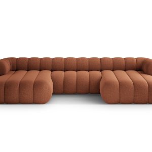 Cosmopolitan Design Panoramische bank Koge 6-zits, chenille baksteen – Cosmopolitan Design Panoramische bank Koge 6-zits, chenille baksteen –
