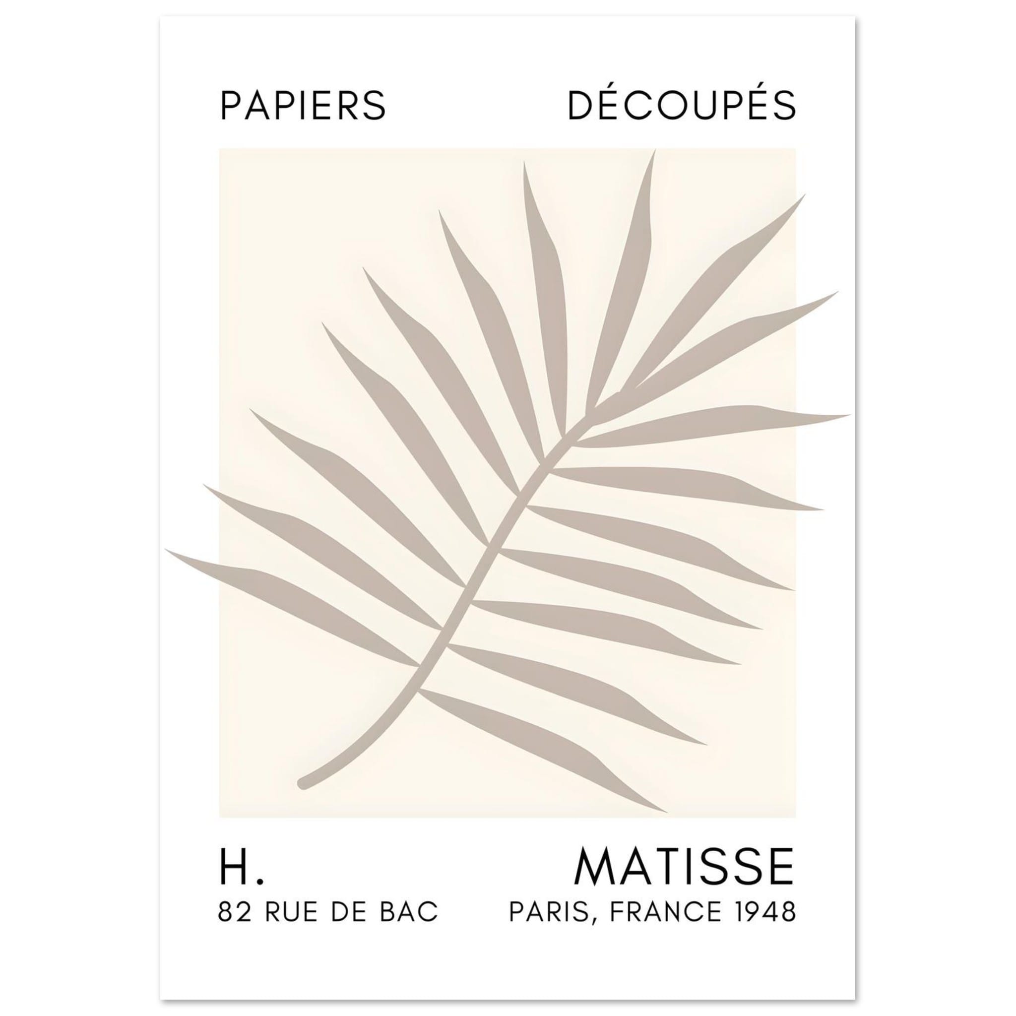 Artfulprints Poster Matisse – Floral reef grey - A4 21x29.7 cm - Grijs