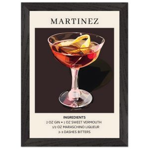 Artfulprints Poster met Lijst Martinez cocktail – Ingrediënten – A4 21 Artfulprints Poster met Lijst Martinez cocktail – Ingrediënten – A4 21