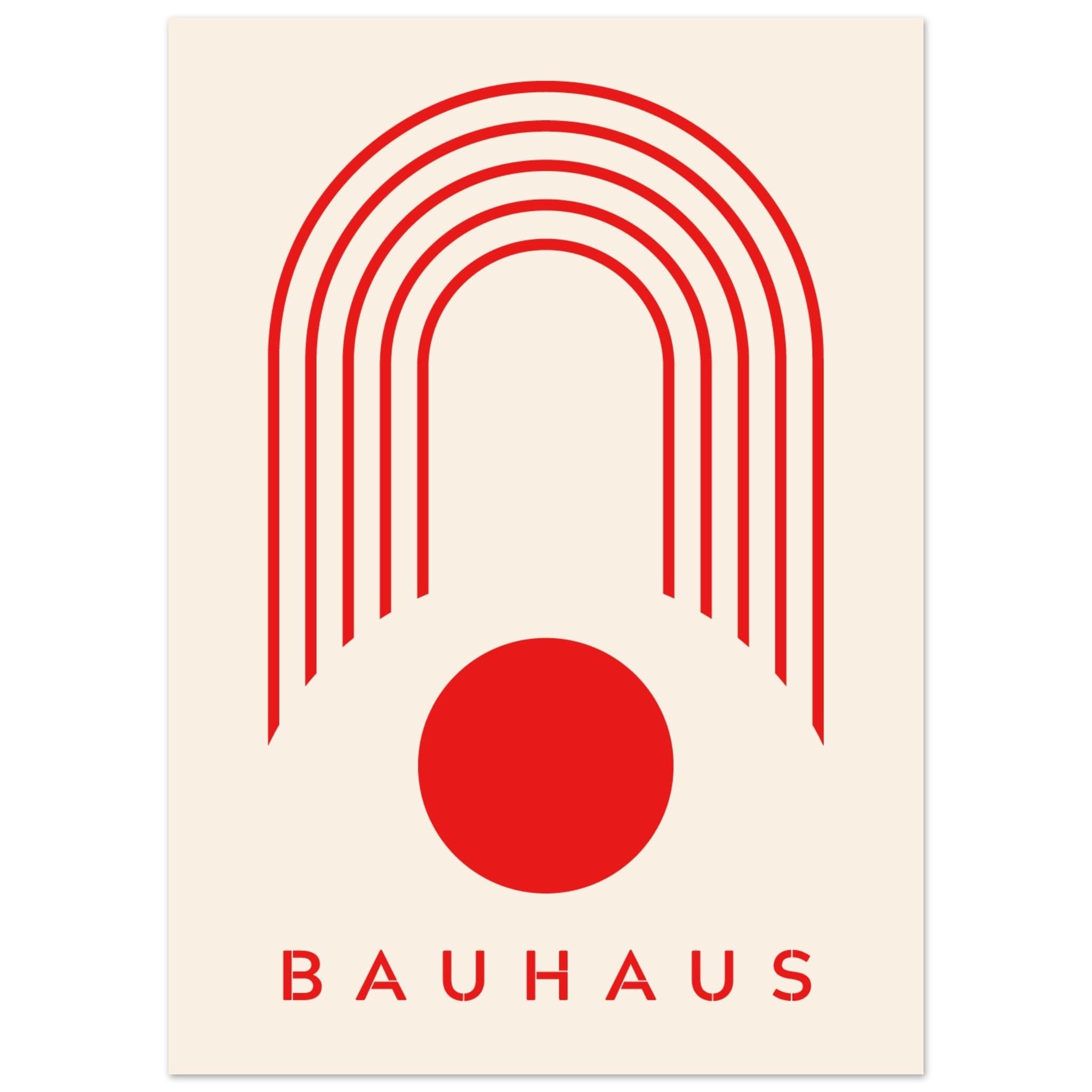Artfulprints Poster Bauhaus - Red arches - 50x70 cm - Rood