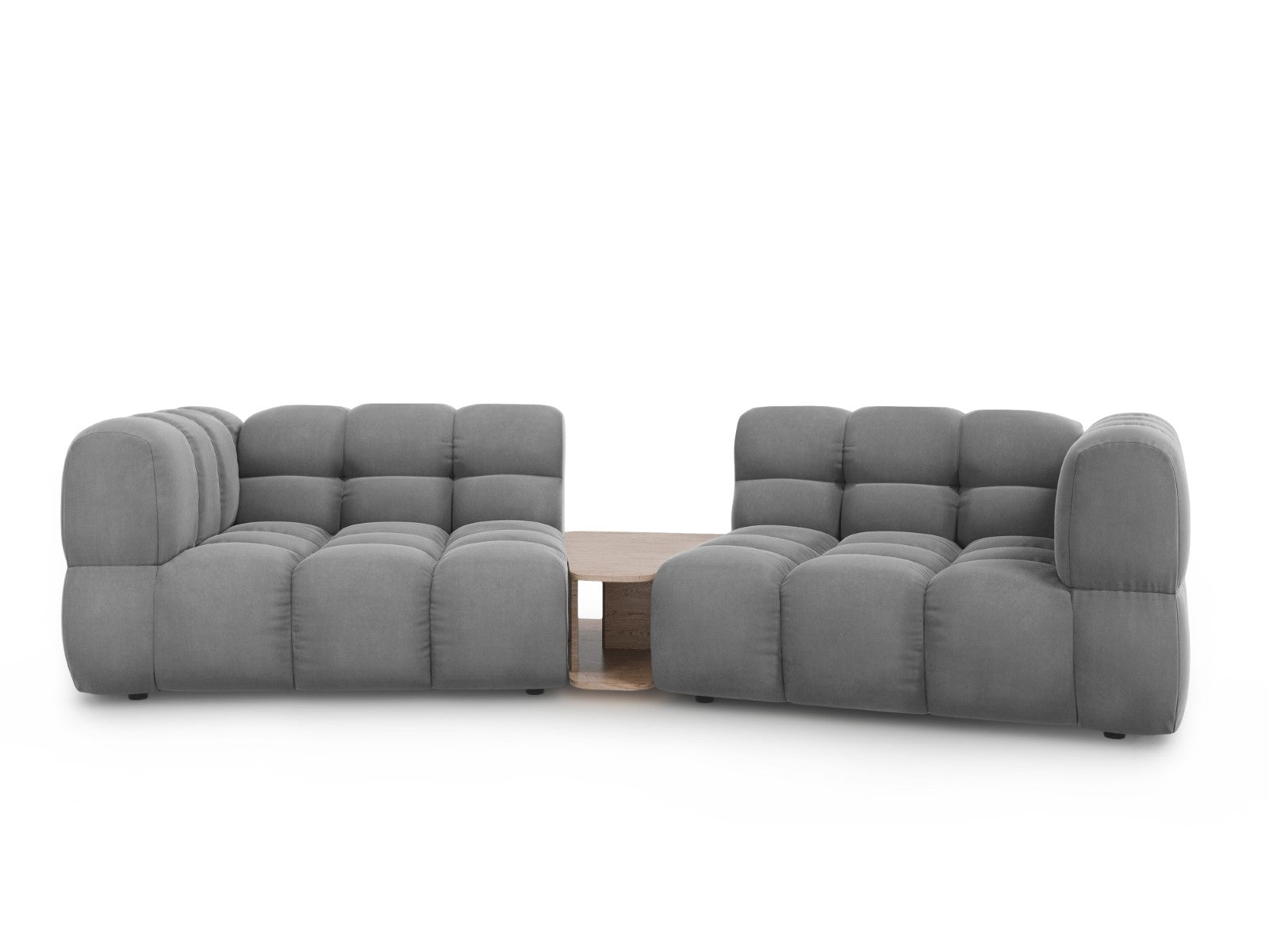 Cosmopolitan Design Modulaire bank Sky 2-zits, flueel, lichtgrijs - 14