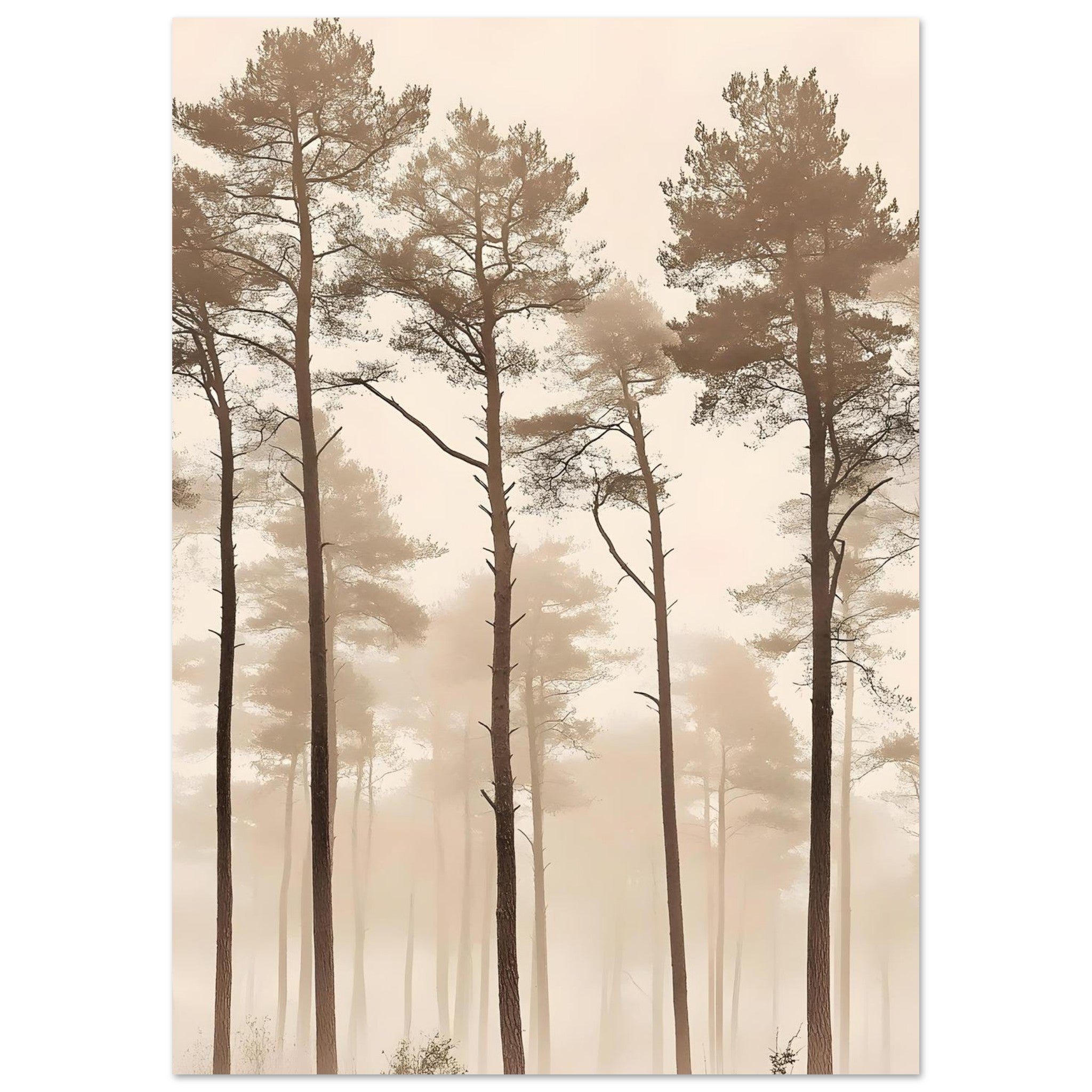 Artfulprints Poster Boho – Silent woods - A4 21x29.7 cm - beige