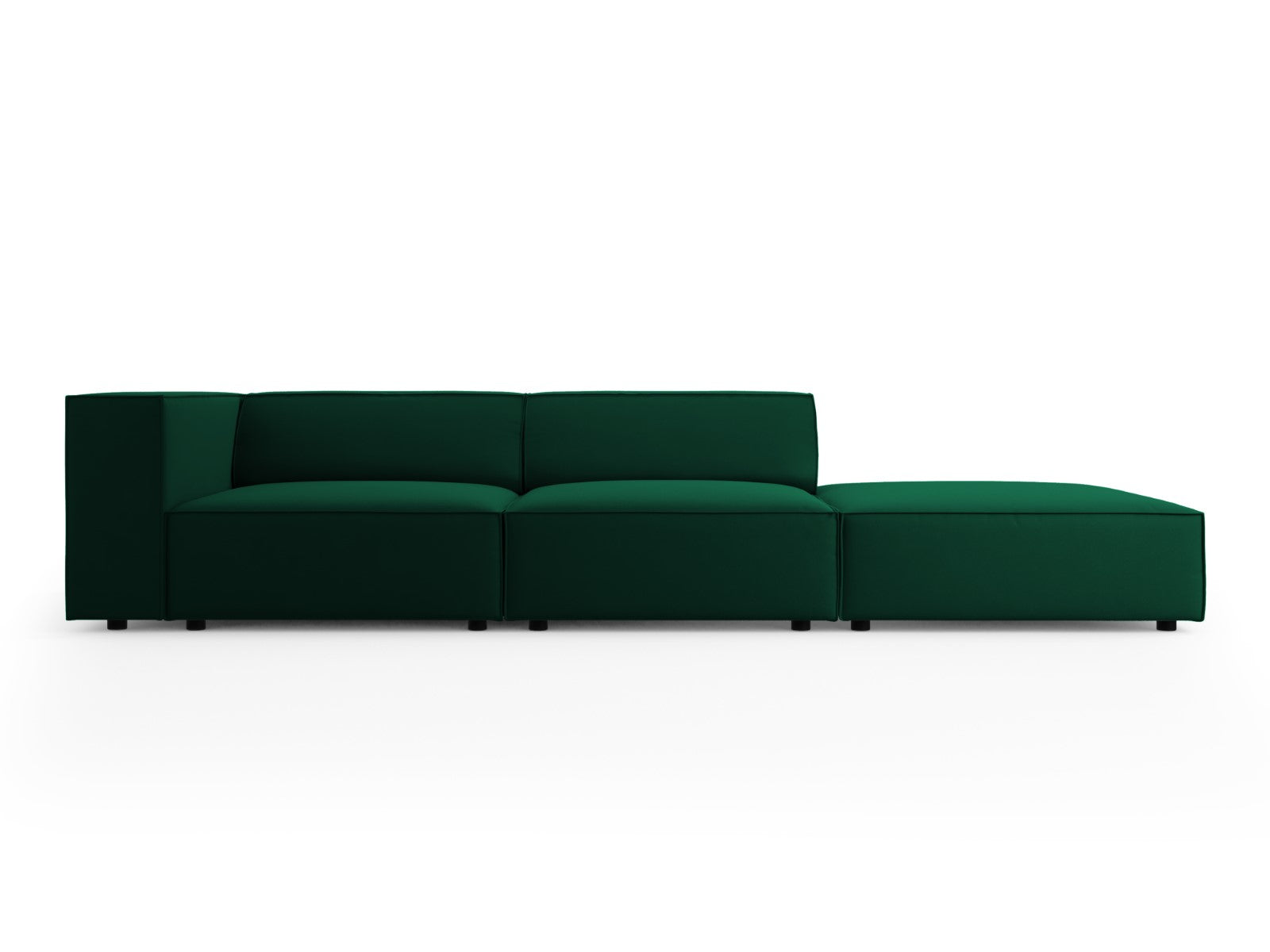 Cosmopolitan Design Rechte bank Arendal 4-zits, flueel, flessengroen -