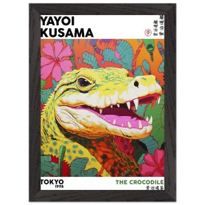 Artfulprints Poster met Lijst Yayoi Kusama – The crocodile – A4 21×29.