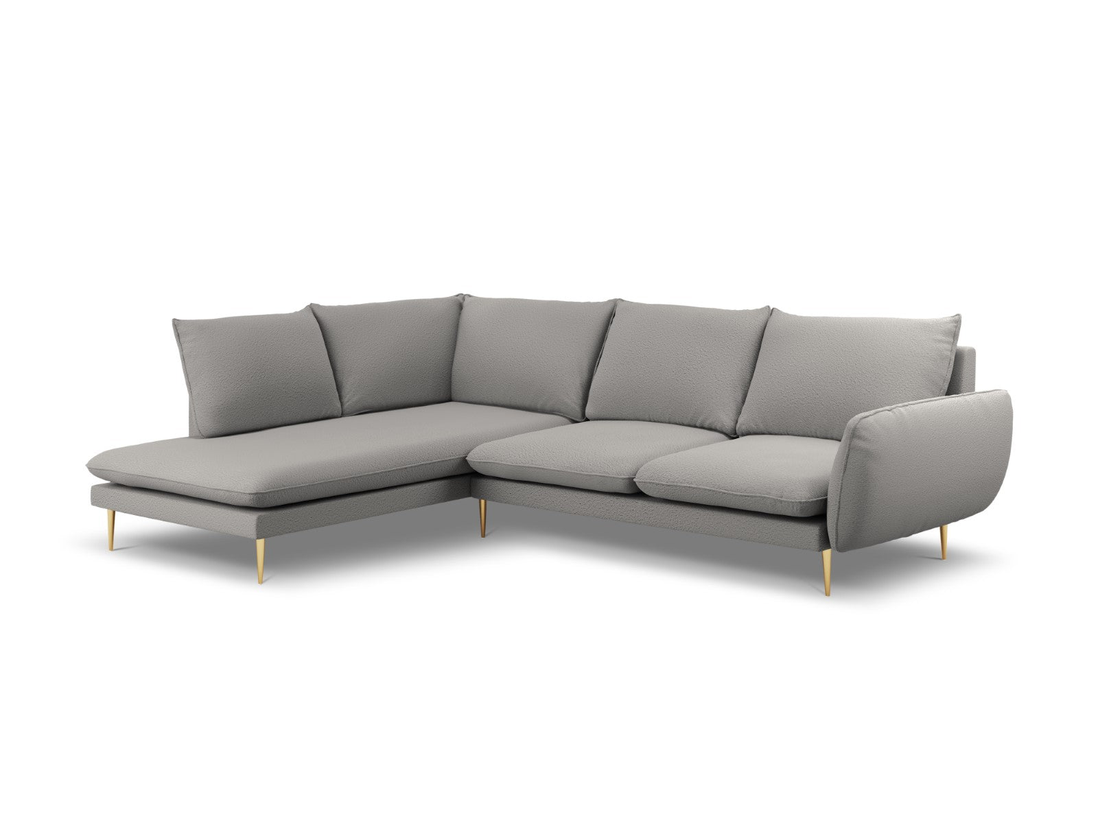 Cosmopolitan Design linker hoekbank Vienna 6-zits, boucle, grijs - 185